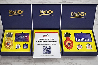 BigDot eBusiness Card Starter Kit — keychain, sticker and business card in a branded box